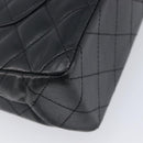 CHANEL Matelasse Chain Shoulder Bag Lamb Skin Paris limited Black Auth BA16289SM-13