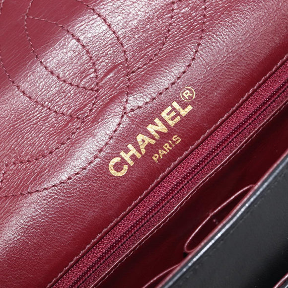 CHANEL Matelasse Chain Shoulder Bag Lamb Skin Paris limited Black Auth BA16289SM