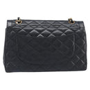 CHANEL Matelasse Chain Shoulder Bag Lamb Skin Paris limited Black Auth BA16289SM-3