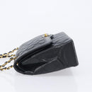 CHANEL Matelasse Chain Shoulder Bag Lamb Skin Paris limited Black Auth BA16289SM-5