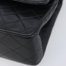 CHANEL Matelasse 25 Chain Shoulder Bag Lamb Skin Black Gold CC Auth BA16290SM-10
