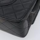CHANEL Matelasse 25 Chain Shoulder Bag Lamb Skin Black Gold CC Auth BA16290SM-12
