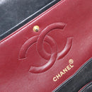 CHANEL Matelasse 25 Chain Shoulder Bag Lamb Skin Black Gold CC Auth BA16290SM-21