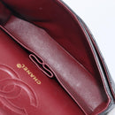 CHANEL Matelasse 25 Chain Shoulder Bag Lamb Skin Black Gold CC Auth BA16290SM-22