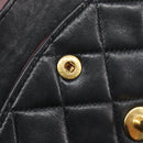 CHANEL Matelasse 25 Chain Shoulder Bag Lamb Skin Black Gold CC Auth BA16290SM-27