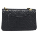 CHANEL Matelasse 25 Chain Shoulder Bag Lamb Skin Black Gold CC Auth BA16290SM-3