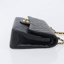 CHANEL Matelasse 25 Chain Shoulder Bag Lamb Skin Black Gold CC Auth BA16290SM-4