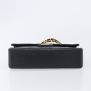 CHANEL Matelasse 25 Chain Shoulder Bag Lamb Skin Black Gold CC Auth BA16290SM-9