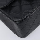 CHANEL Mini Matelasse 17 Chain Shoulder Bag Caviar Skin Black Auth BA16291SM-12