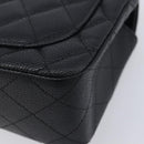 CHANEL Mini Matelasse 17 Chain Shoulder Bag Caviar Skin Black Auth BA16291SM-13