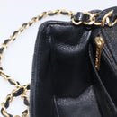 CHANEL Mini Matelasse 17 Chain Shoulder Bag Caviar Skin Black Auth BA16291SM-21