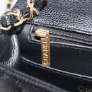 CHANEL Mini Matelasse 17 Chain Shoulder Bag Caviar Skin Black Auth BA16291SM-22