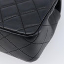 CHANEL Mini Matelasse 20 Chain Shoulder Bag Lamb Skin Black Gold Auth BA16292SM-13