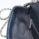 CHANEL Mini Matelasse 20 Chain Shoulder Bag Lamb Skin Black Gold Auth BA16292SM-21