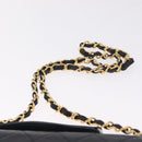 CHANEL Matelasse Chain Shoulder Bag Lamb Skin 2way Navy Gold CC Auth BA16293SAV-10