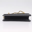 CHANEL Matelasse Chain Shoulder Bag Lamb Skin 2way Navy Gold CC Auth BA16293SAV-11