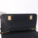 CHANEL Matelasse Chain Shoulder Bag Lamb Skin 2way Navy Gold CC Auth BA16293SAV-19