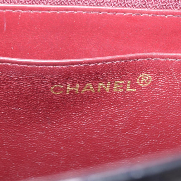 CHANEL Matelasse Chain Shoulder Bag Lamb Skin 2way Navy Gold CC Auth BA16293SAV