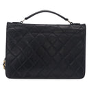 CHANEL Matelasse Chain Shoulder Bag Lamb Skin 2way Navy Gold CC Auth BA16293SAV-3