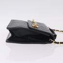 CHANEL Matelasse Chain Shoulder Bag Lamb Skin 2way Navy Gold CC Auth BA16293SAV-4