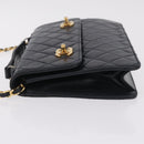 CHANEL Matelasse Chain Shoulder Bag Lamb Skin 2way Navy Gold CC Auth BA16293SAV-5