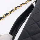 CHANEL Matelasse Chain Shoulder Bag Lamb Skin 2way Navy Gold CC Auth BA16293SAV-8
