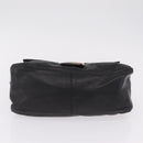 FENDI Mamma Baguette Shoulder Bag Leather Black Silver Auth BA16295V-12