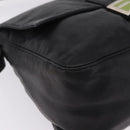 FENDI Mamma Baguette Shoulder Bag Leather Black Silver Auth BA16295V-13