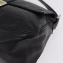 FENDI Mamma Baguette Shoulder Bag Leather Black Silver Auth BA16295V-14