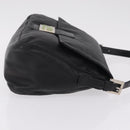 FENDI Mamma Baguette Shoulder Bag Leather Black Silver Auth BA16295V-4