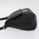 FENDI Mamma Baguette Shoulder Bag Leather Black Silver Auth BA16295V-5
