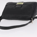 FENDI Mamma Baguette Shoulder Bag Leather Black Silver Auth BA16295V-7