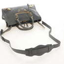 Balenciaga Classic Metal Edge City Leather 2way Gray Gold 432831 Auth BA16296SAM-9