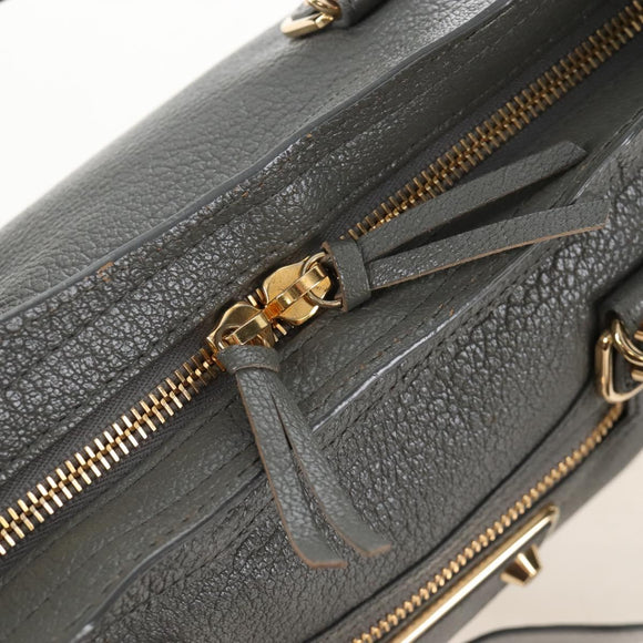 Balenciaga Classic Metal Edge City Leather 2way Gray Gold 432831 Auth BA16296SAM