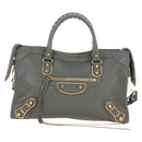 Balenciaga Classic Metal Edge City Leather 2way Gray Gold 432831 Auth BA16296SAM-13