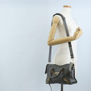 Balenciaga Classic Metal Edge City Leather 2way Gray Gold 432831 Auth BA16296SAM-29