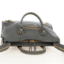 Balenciaga Classic Metal Edge City Leather 2way Gray Gold 432831 Auth BA16296SAM-7