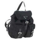 PRADA Backpack Nylon Black Silver Auth BA16300M-1