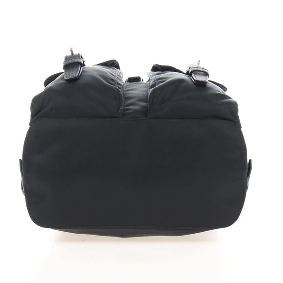 PRADA Backpack Nylon Black Silver Auth BA16300M