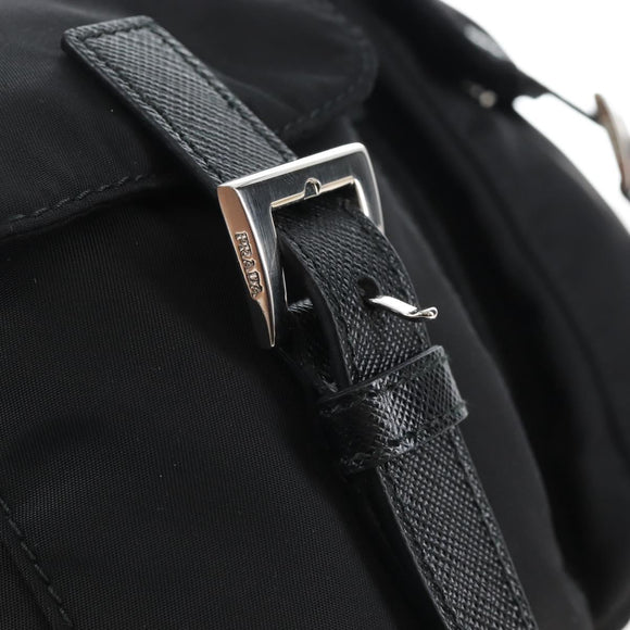 PRADA Backpack Nylon Black Silver Auth BA16300M