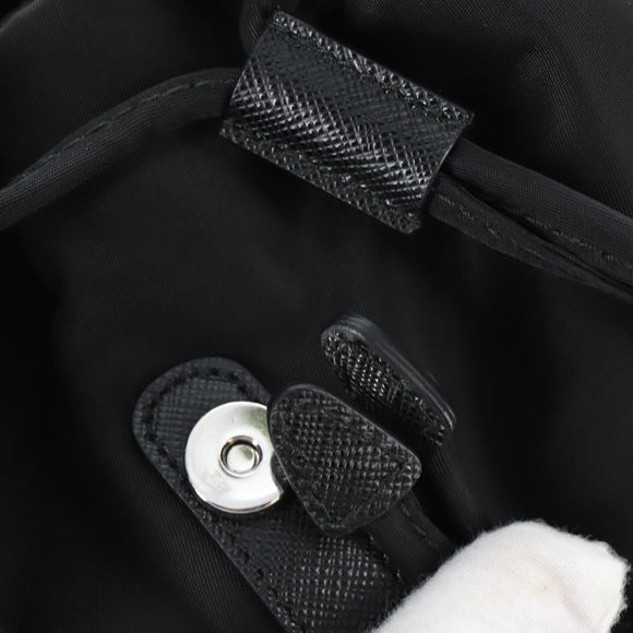 PRADA Backpack Nylon Black Silver Auth BA16300M