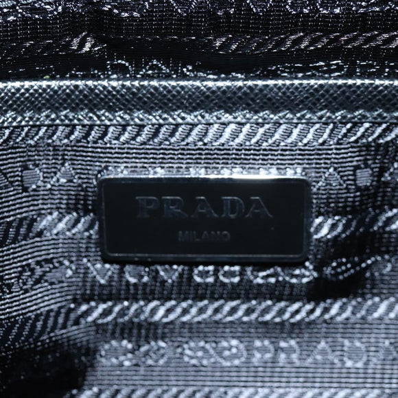 PRADA Backpack Nylon Black Silver Auth BA16300M
