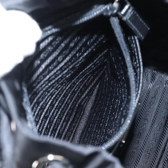 PRADA Backpack Nylon Black Silver Auth BA16300M