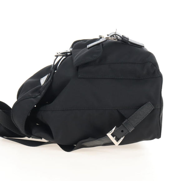 PRADA Backpack Nylon Black Silver Auth BA16300M