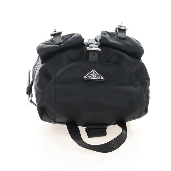 PRADA Backpack Nylon Black Silver Auth BA16300M