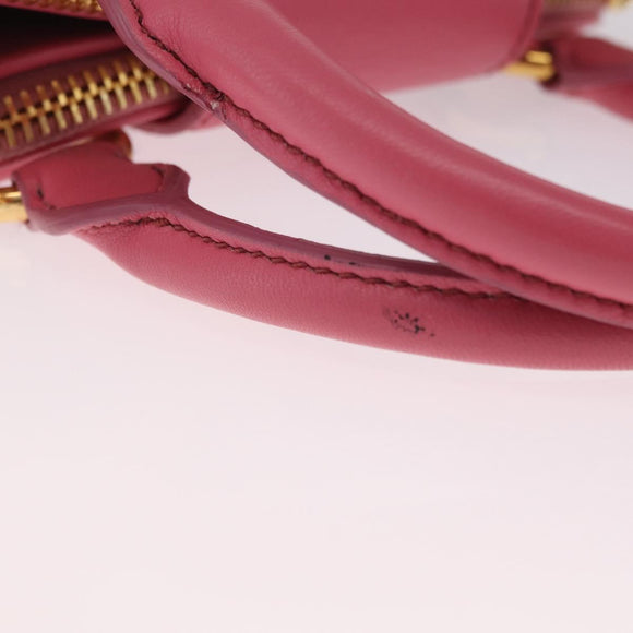 Miu Miu Matelasse Hand Bag Leather 2way Pink Gold Tone Auth BA16301V