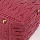 Miu Miu Matelasse Hand Bag Leather 2way Pink Gold Tone Auth BA16301V-20