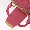 Miu Miu Matelasse Hand Bag Leather 2way Pink Gold Tone Auth BA16301V-23
