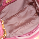 Miu Miu Matelasse Hand Bag Leather 2way Pink Gold Tone Auth BA16301V-25