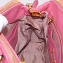 Miu Miu Matelasse Hand Bag Leather 2way Pink Gold Tone Auth BA16301V-27